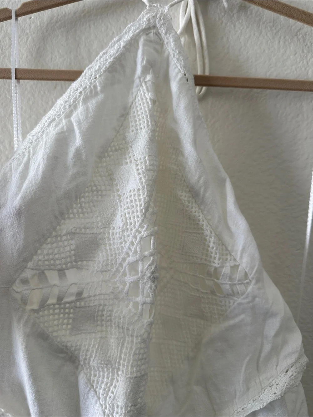 Abercrombie & Fitch White Crochet Halter Maxi Dress